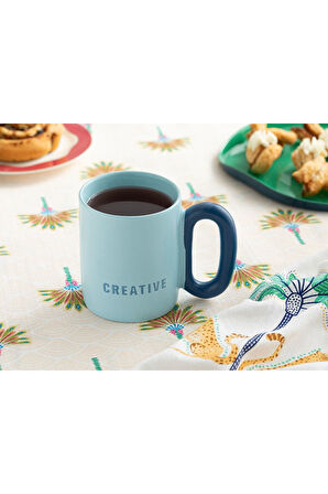 Creative New Bone China Kupa 350 Ml Açık Mavi