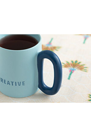 Creative New Bone China Kupa 350 Ml Açık Mavi