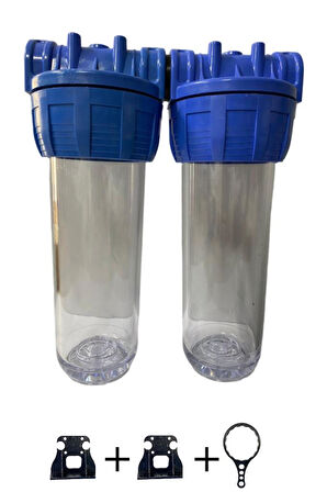 Sulook Çiftli Boş Filtre Kabı 3/4 İnc İkili Su Filtresi