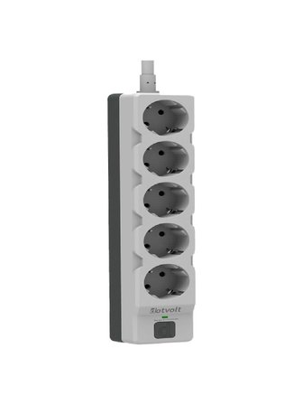 Dotvolt Beşli 1.5 Metre Kablolu Akım Korumalı Priz Beyaz Anahtarlı Surge Hunter 1050 Joule