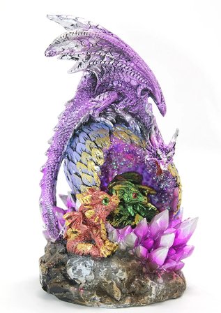Evimdeyokyok Dragon Ailesi Ejderha Karakter Figürü Ledli 11x10x18.5 Cm