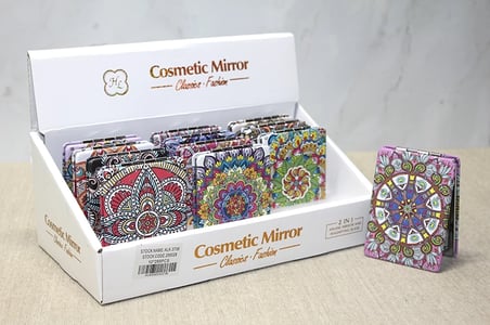 Evimdeyokyok Taşlı El Aynası Dikdörtgen 8,5x6 Cm Kozmetik ve Büyüteçli