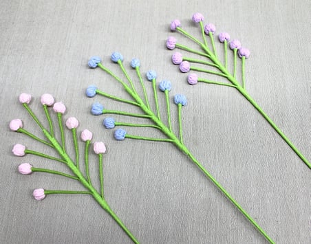 Evimdeyokyok El Örgüsü Dekoratif Yapay Çiçek Tomurcuk 40 Cm Pembe Mavi Mor