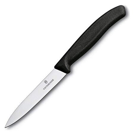 VİCTORİNOX SİVRİ UÇLU DÜZ SOYMA BIÇAĞI 10 CM SİYAH RENK 