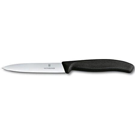 VİCTORİNOX SİVRİ UÇLU DÜZ SOYMA BIÇAĞI 10 CM SİYAH RENK 