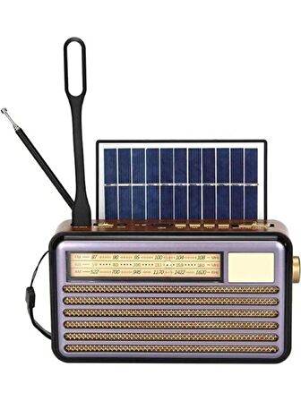 CAMERON  CM-320 Bt Nostaljik Solar Radyo,kitap Okuma Lambası+Usb+Tf+3band+Mp3 Çalar+Ve Müzik Kutusu