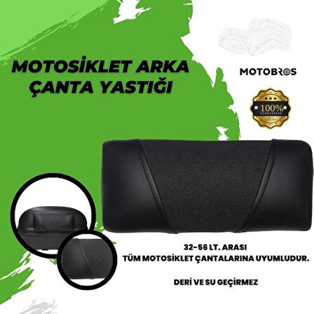 bike sky Motosiklet Çanta Sırt Dayama Siyah Deri (Universal) Ultra Konfor