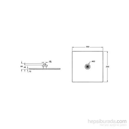 Artema Istanbul Kare Duş Başlığı Ankastre - Tavandan ( 35 Cm ) - Krom- Aquarain Yağmur Akışlı A48022