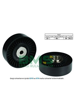 ALTERNATÖR GERGİ RULMANI CRAFTER 2.5 TDI 06 BJK-BJM 90mm