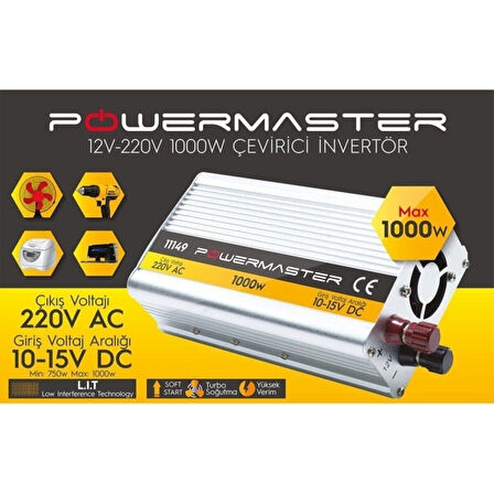 PM-11149 12 V Volt 1000 W Watt Modifiye Sınus Inverter 10-15V ARASI-220V Ac Uyumlu