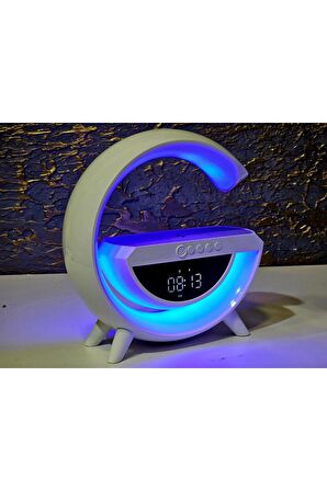 Hm-2307 Bluetooth Hoparlör Rgb Led Işıklı Speaker Alarm Saat Fm Radyo Aux Usb Sd Kart Wireless Şarj