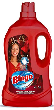 Bingo Renkli Sıvı Bakım Çamaşır Deterjanı 4 lt