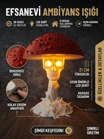 Skullshroom Nightlight Led Lamba