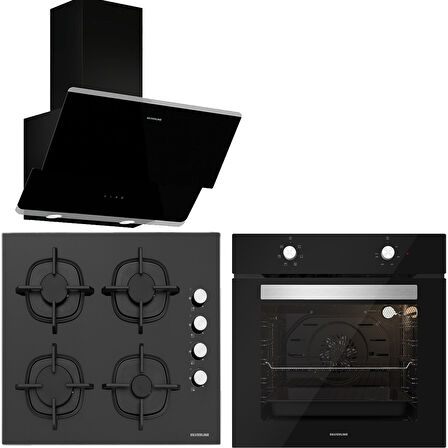 Silverline BO6501B01 - CS5343B01 - 3490 Oslo Siyah Ankastre Set