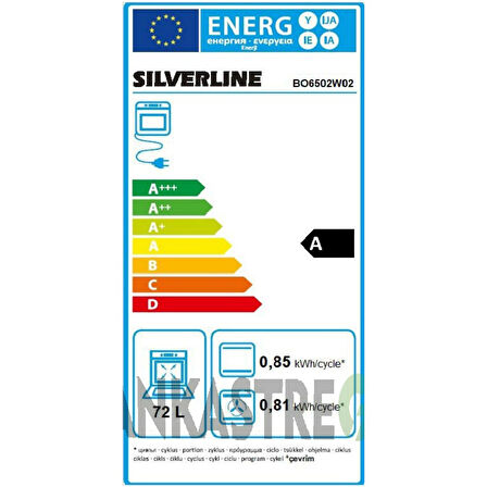 Silverline 2'li ikili BO6502W02 - CS5365W01 Beyaz Cam Ankastre Set