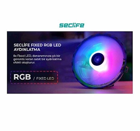 SECLIFE CPU FAN SLF-1208 RGB LGA1150/1151/1155/ 1156/1366-AMD AM2+AM2+/AM3/AM4