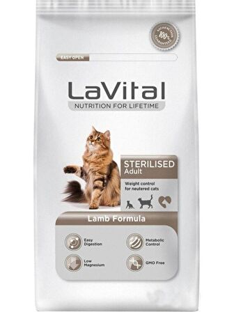 La Vital Cat Adult Sterilised Lamb Kuzu Etli Kısırlaştırılmış Yetişkin Kedi Maması 12 Kg