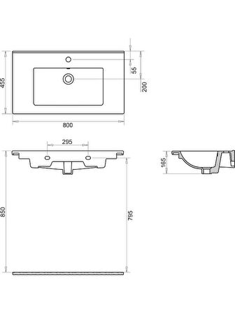 Turavit Bella Etajerli Lavabo 80 Cm BL0402T