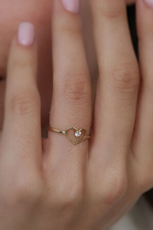 14 Ayar Altın Kalp Yüzük