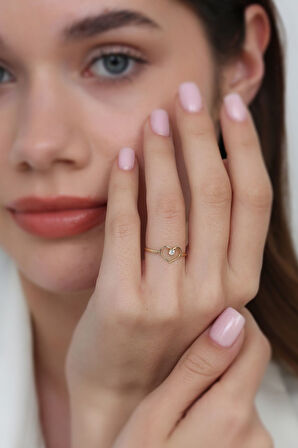 14 Ayar Altın Kalp Yüzük