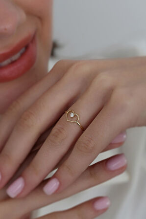 14 Ayar Altın Kalp Yüzük