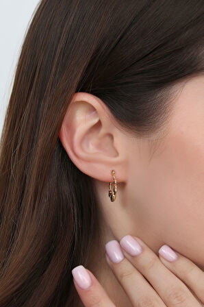 8 Ayar Altın Süzme Kalpli Küpe 1.6 Cm