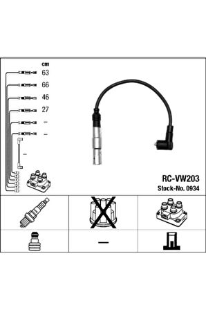 0934 Golf4(98-01)A3(96)Fabia-Octavia Takım Buji Kablosu 06A905409A
