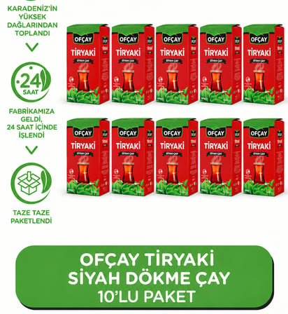 Ofçay Tiryakisine Dökme Siyah Çay 1000Gr 10 Adet