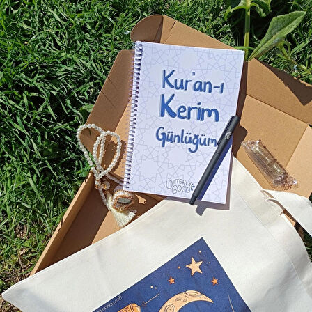Manevi Koleksiyon Seti | Kur'an-ı Kerim Günlüğüm | Kalem | Zikirmatik | Tespih | Bez Çanta Hediyeli