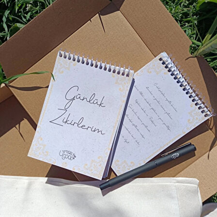 Manevi Koleksiyon Seti | Günlük Defter | Kalem | Zikirmatik | Tespih | Bez Çanta Hediyeli