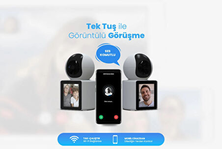 HD Ekranlı Gece Görüşlü Güvenlik Kamera Ultra HD 4K Çift Yönlü Görüntülü ve Sesli Bebek Kamerası