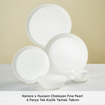 Karaca x Hussein Chalayan Fine Pearl 6 Parça Tek Kişilik Yemek Takımı