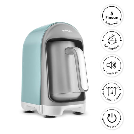 Emsan Kumda Türk Kahve Makinesi Tiffany Blue 5 Fincan Kapasiteli 735 W
