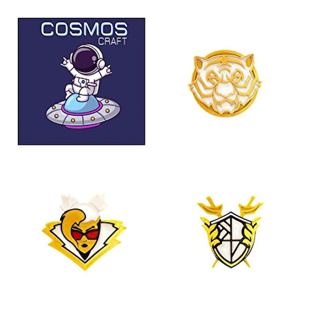 Cosmos Craft Fortnite madalyonu valeria's madalyonu ,nisha madalyonu figür( 3'lü set) plastik