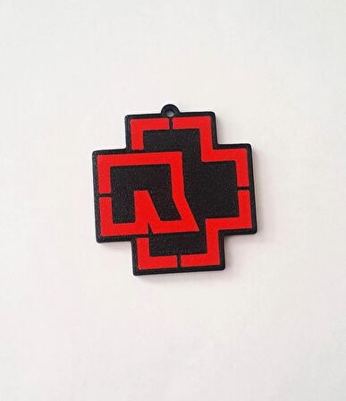 Cosmos Craft,kırmızı,siyah,Rammstein logolu anahtarlık,plastik