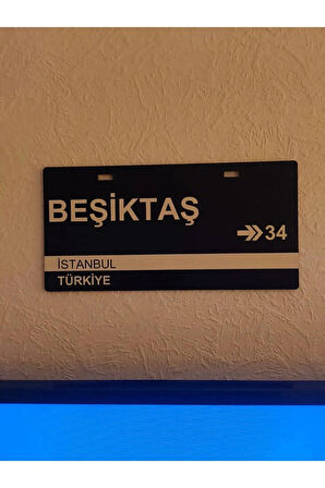 Cosmos Craft Beşiktaş Duvar Süsü, Siyah - Beyaz , 24 cm , plastik