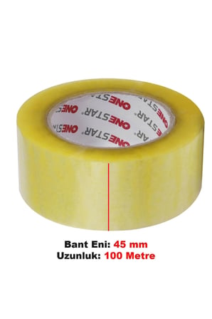 Koli Bandı 45 mm x 100 Mt Şeffaf Güçlü Yapışkanlı Kopmayan Bant