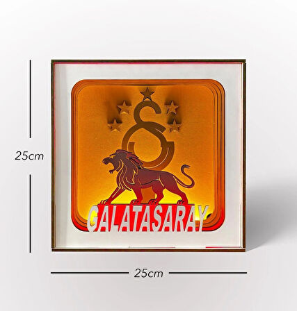 TARAFTAR LAMBADER GS GALATASARAY LED AYDINLATMA AHŞAP KATMANLI DEKOR