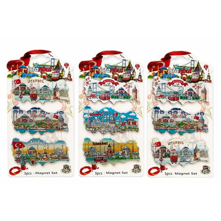 İstanbul Temalı Silikon Buzdolapı Süsü Magnet 3'Lü Set Alk5811