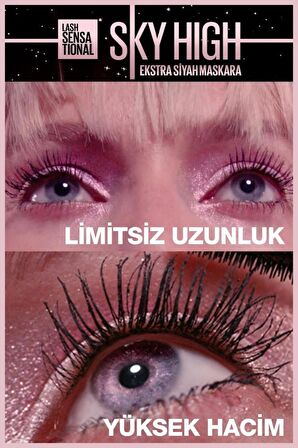 Maybelline Lash Sensational Sky High Cosmic Black & Sky High Klasik Maskara Siyah 2'li Set