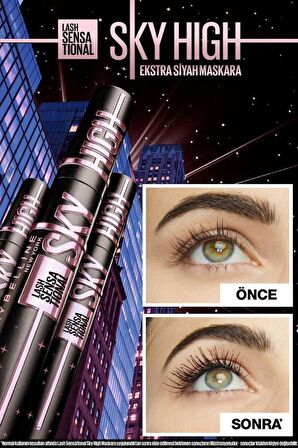 Maybelline Lash Sensational Sky High Cosmic Black & Sky High Klasik Maskara Siyah 2'li Set