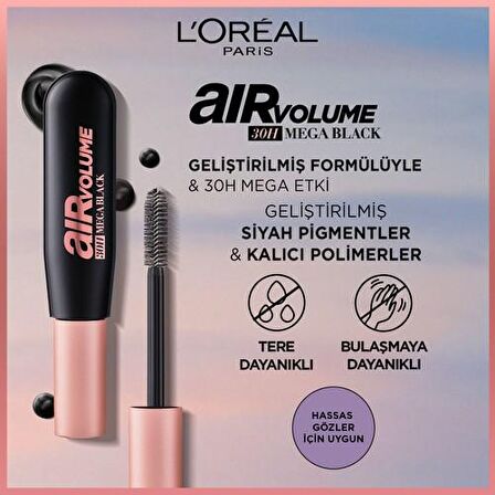 Loreal Paris Air Volume Kıl Fırça Siyah Rimel