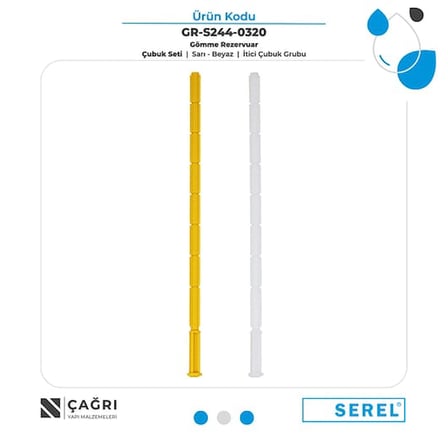 Serel Basma Buton Çubuğu Sarı Beyaz  2 adet 