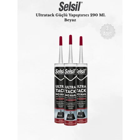 Selsil Ultratack Süper Güçlü Yapıştırıcı Beyaz 290 Ml. - 3 Adet