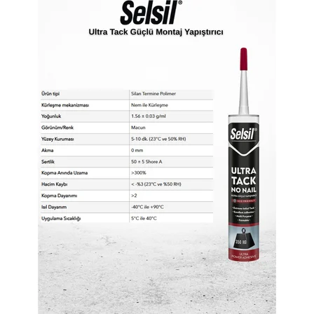 Selsil Ultratack Süper Güçlü Yapıştırıcı Beyaz 290 Ml. - 3 Adet