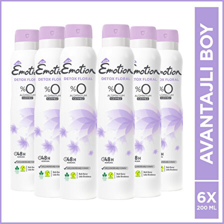Emotion Detox Floral Kadın Deodorant 6 x 200 ml