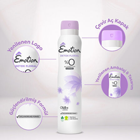 Emotion Detox Floral Kadın Deodorant 6 x 200 ml