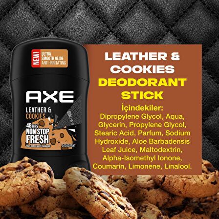 Axe Leather Pudrasız Ter Önleyici Leke Yapmayan Erkek Stick Deodorant 150 ml