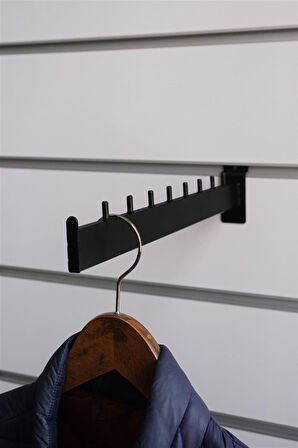 Kanallı Panoya Düz Siyah Baston