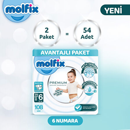 Molfix Premium Avantajlı Paket 6 Beden 108 Adet